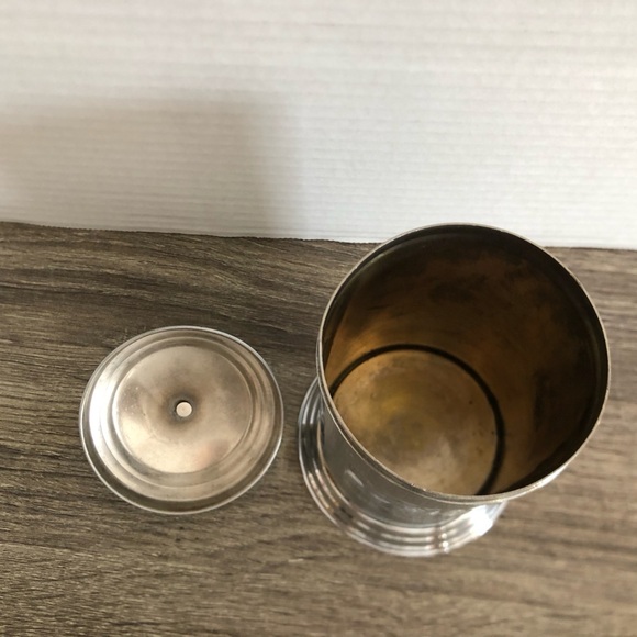 Vtg Chrome Preserve Jar with Cream Knob - Picture 3 of 11